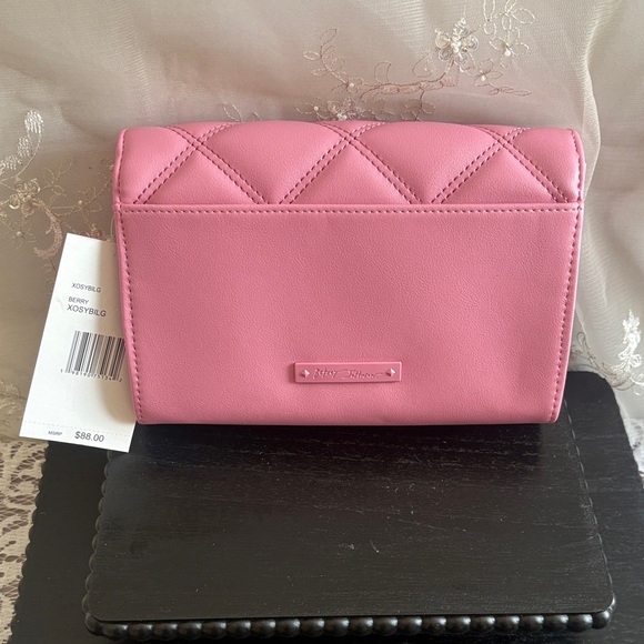 NWT Betsey Johnson Pink Quilted Bag with Multicolor Gummy Bear Accents - Picture 2 of 13